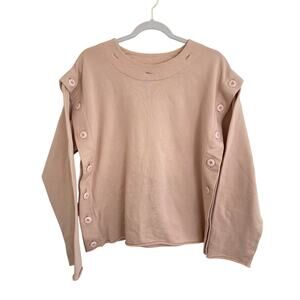 MM6 Maison Margiela Paris Pink Convertible Buttons Sweatshirt Pullover Sweater